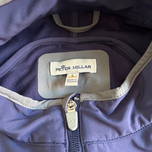 Peter Millar Mens L Full-Zip Lightweight Golf Jacket Navy - Picture 4 of 13
